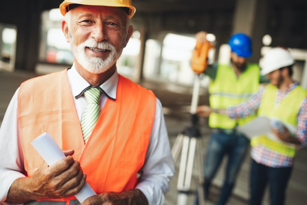 Group of construction engineer working in construction site